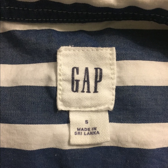 GAP Blue & White Striped Fitted Boyfriend Blouse - Picture 7 of 7